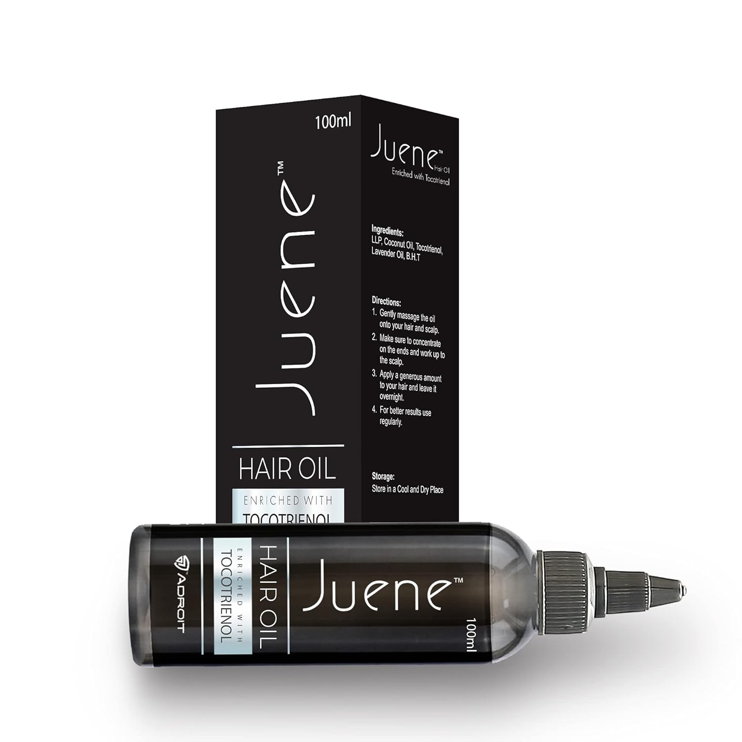 Juene Hair Oil | Enriched with Tocotrienol | Coconut Oil | Antioxidant Support | Hair Protection | Hair Protein | For Damaged Hair | Vegetarian | 100ml