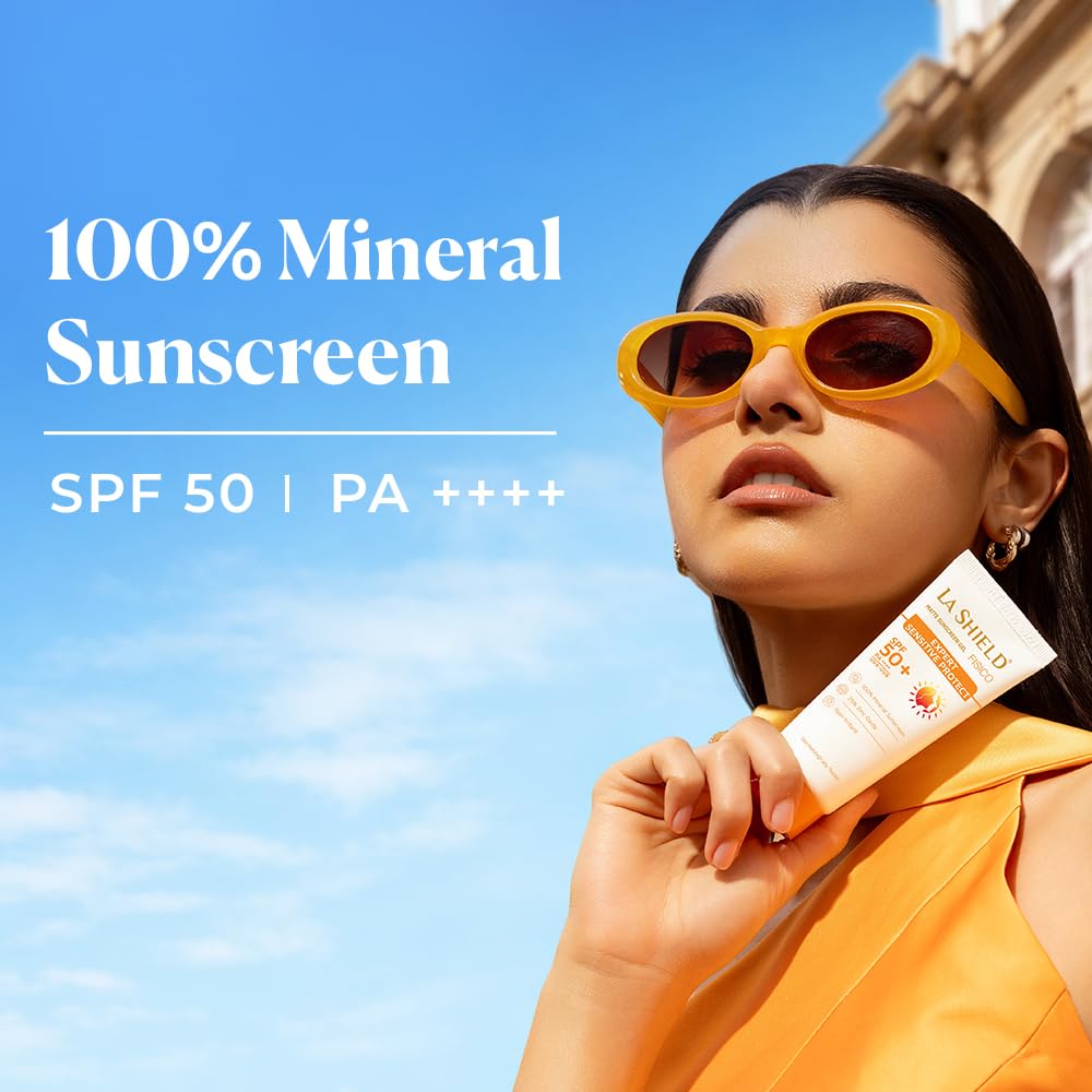 La Shield Fisico SPF 50+ & PA+++ Mineral Based Sunscreen Gel | Lightweight | Transparent | Water Resistant, 50 Grams