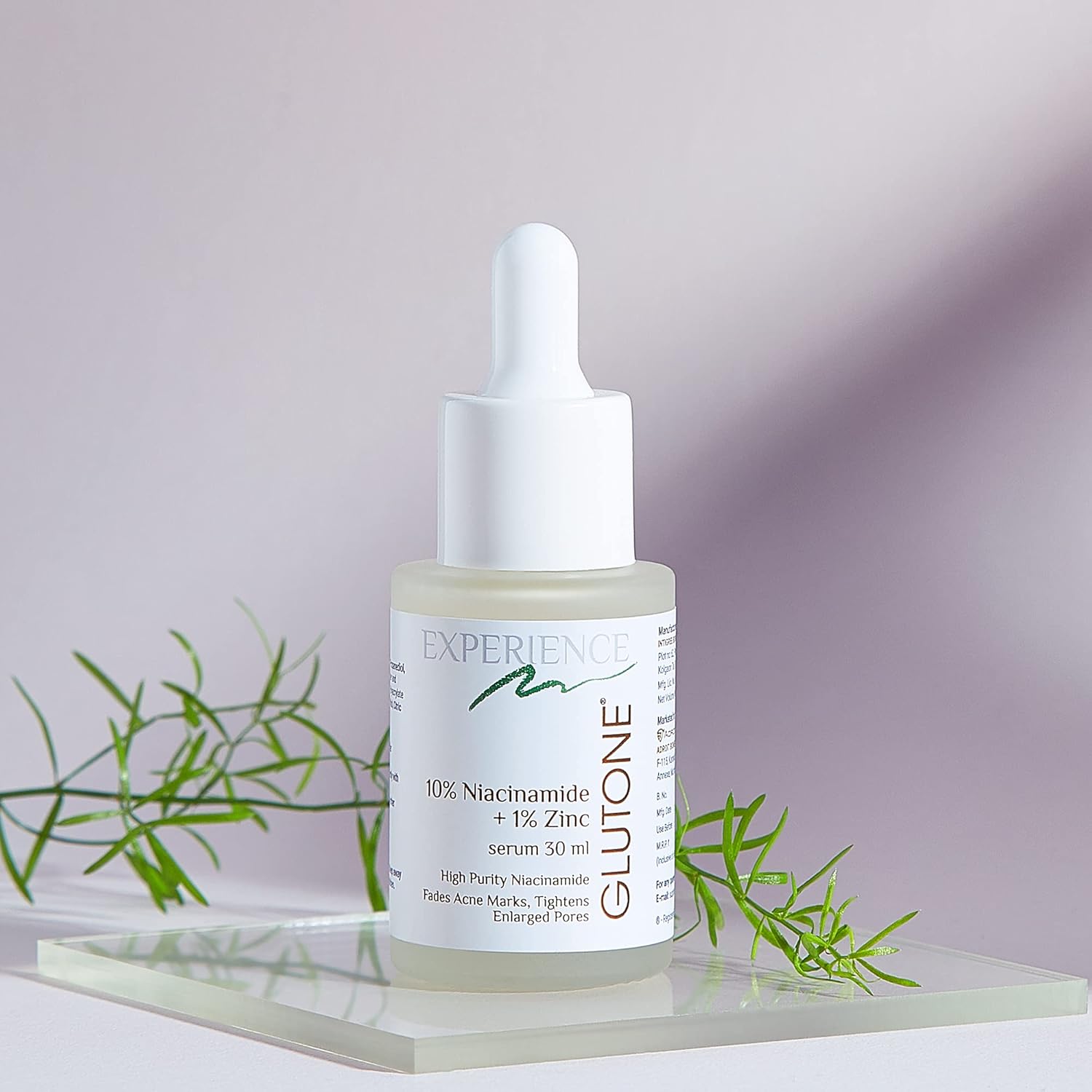 Glutone 5% Niacinamide Serum With 1% Undecylenoyl Phenylalanine For Oil-Free, Spotless & Glowing Complexion | Controls Sebum, Fades Acne Marks & Tightens Enlarged Pores | 30 ml