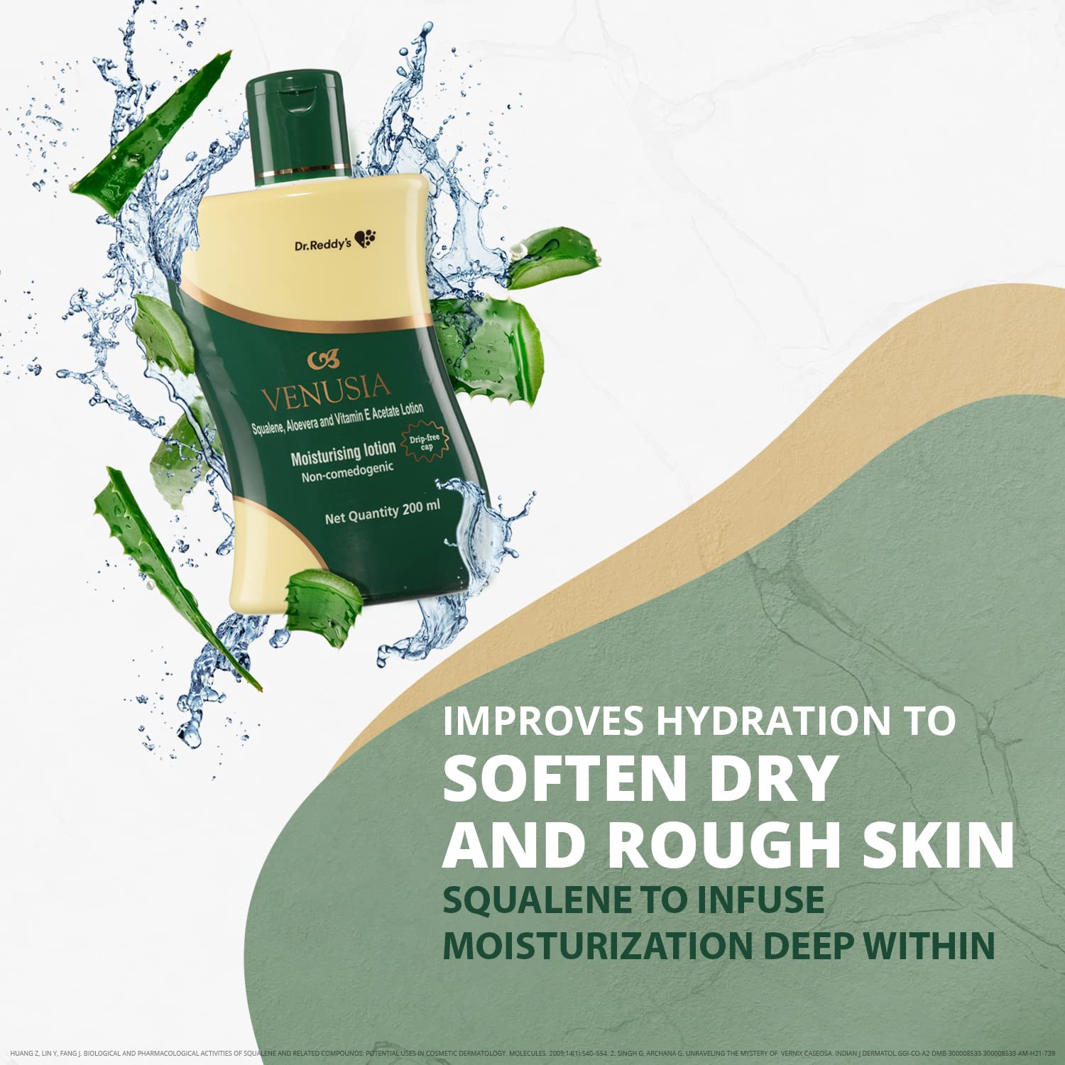 Venusia Moisturizing Lotion With Aloe Vera, Vitamin E and Squalene, Everyday use lotion, For All Skin Types, Smooth and Moisturized Skin for Long Hours, Non-Greasy