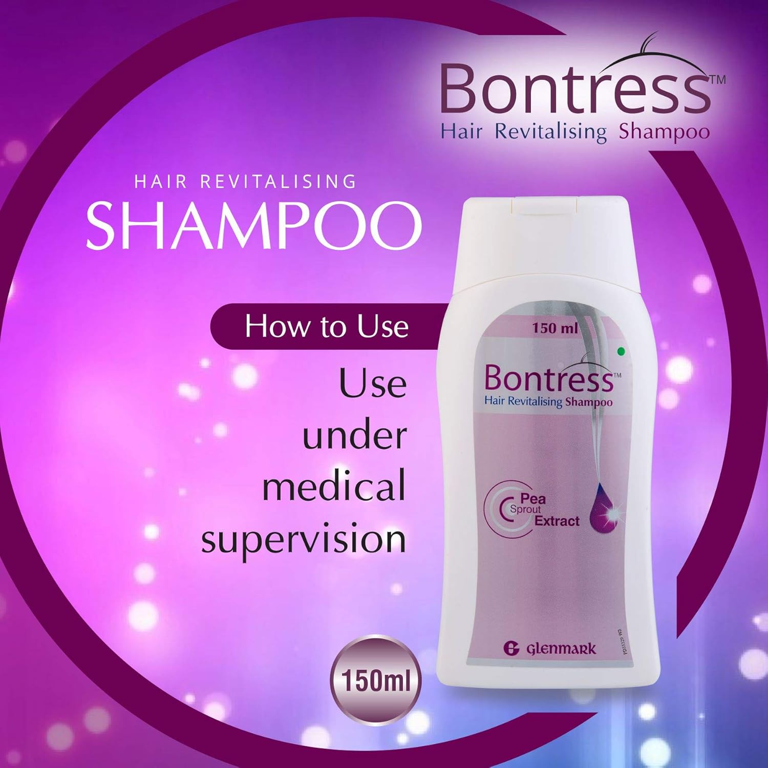 Bontress Hair Revitalising Shampoo 150 ml | Pea Sprout Extract | Hair Growth | Thicker Hair | Paraben Free | Dermatologist Tested