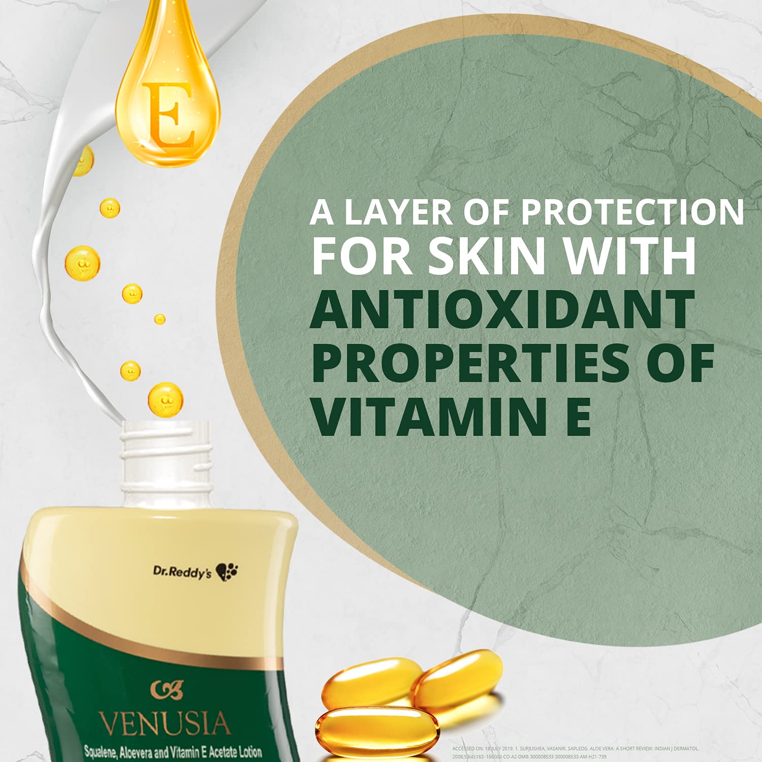 Venusia Moisturizing Lotion With Aloe Vera, Vitamin E and Squalene, Everyday use lotion, For All Skin Types, Smooth and Moisturized Skin for Long Hours, Non-Greasy