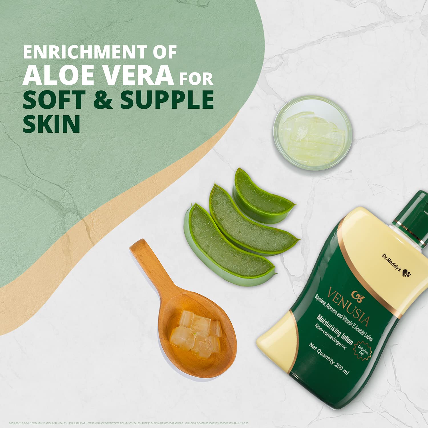 Venusia Moisturizing Lotion With Aloe Vera, Vitamin E and Squalene, Everyday use lotion, For All Skin Types, Smooth and Moisturized Skin for Long Hours, Non-Greasy