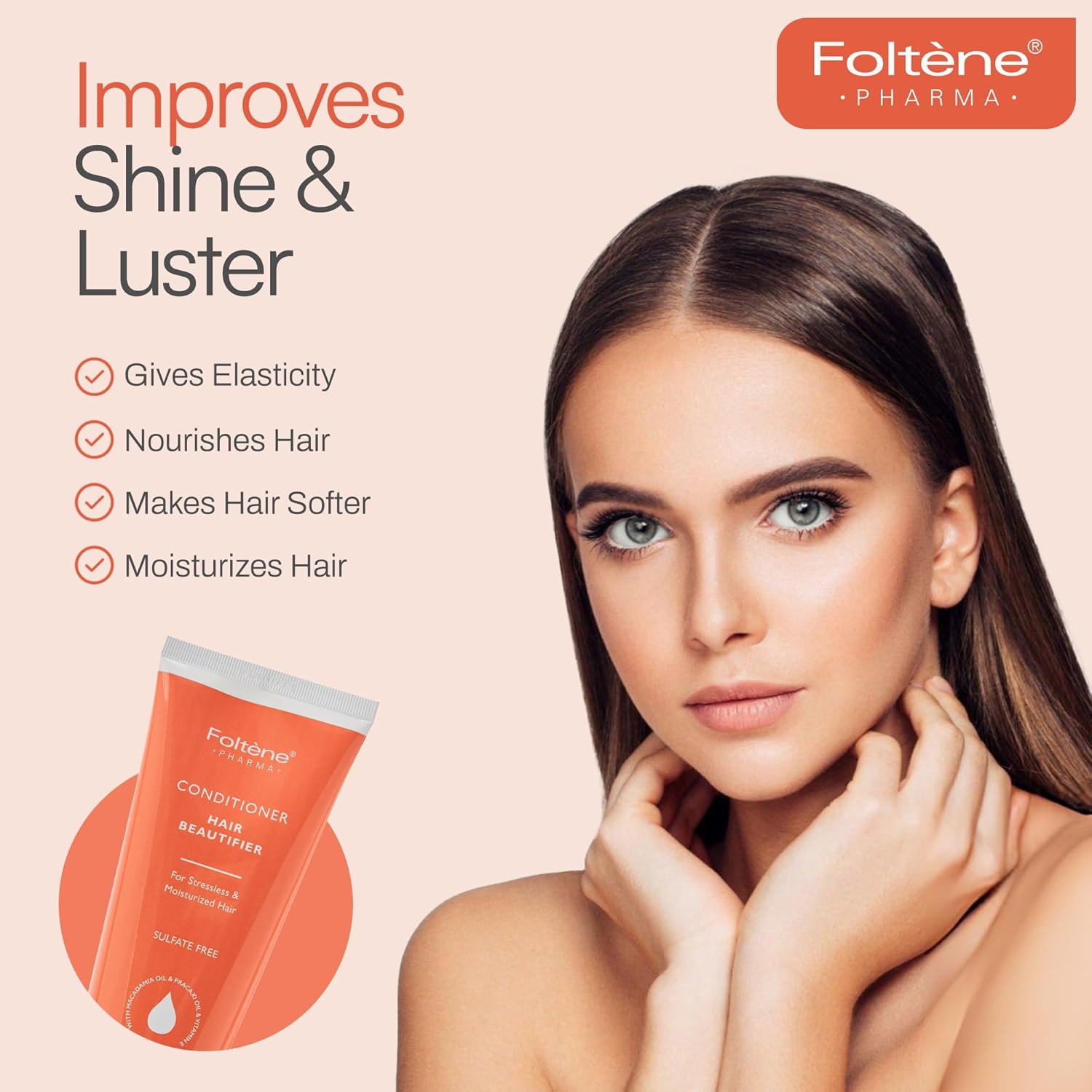 Foltene Pharma Hair Beautifier Conditioner – Anti-Aging and Moisturizing Conditioner for Dry Hair – Enriched with Vitamin E, Panthenol & Macadamia Oil for Smooth, Shiny & Healthy Strands, 180 ml