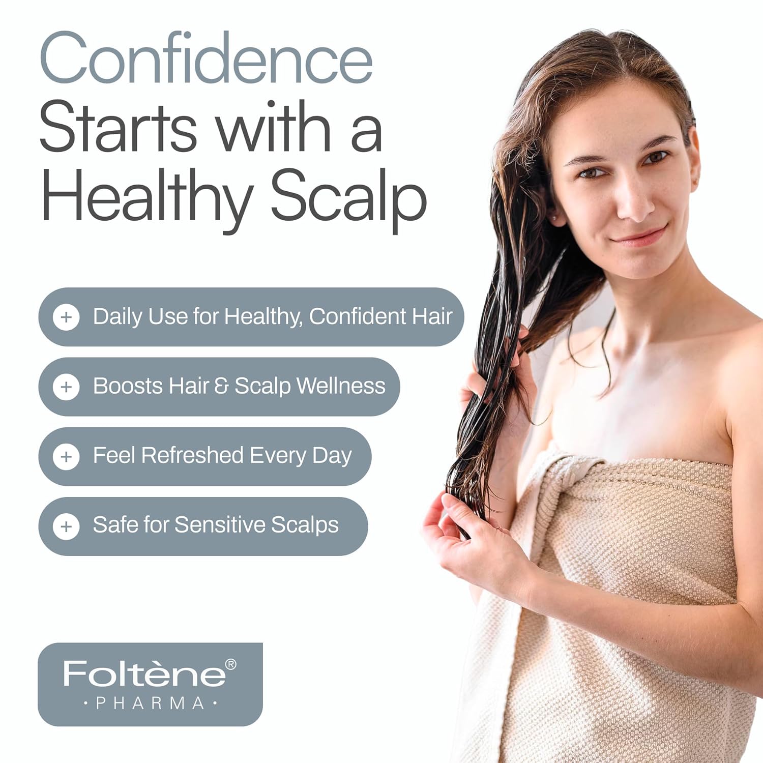 Foltene Anti Dandruff Shampoo for Men & Women – Dry Scalp Shampoo 200 ml for Itchy & Oily Scalp – Dandruff Treatment with Piroctone Olamine & Salicylic Acid