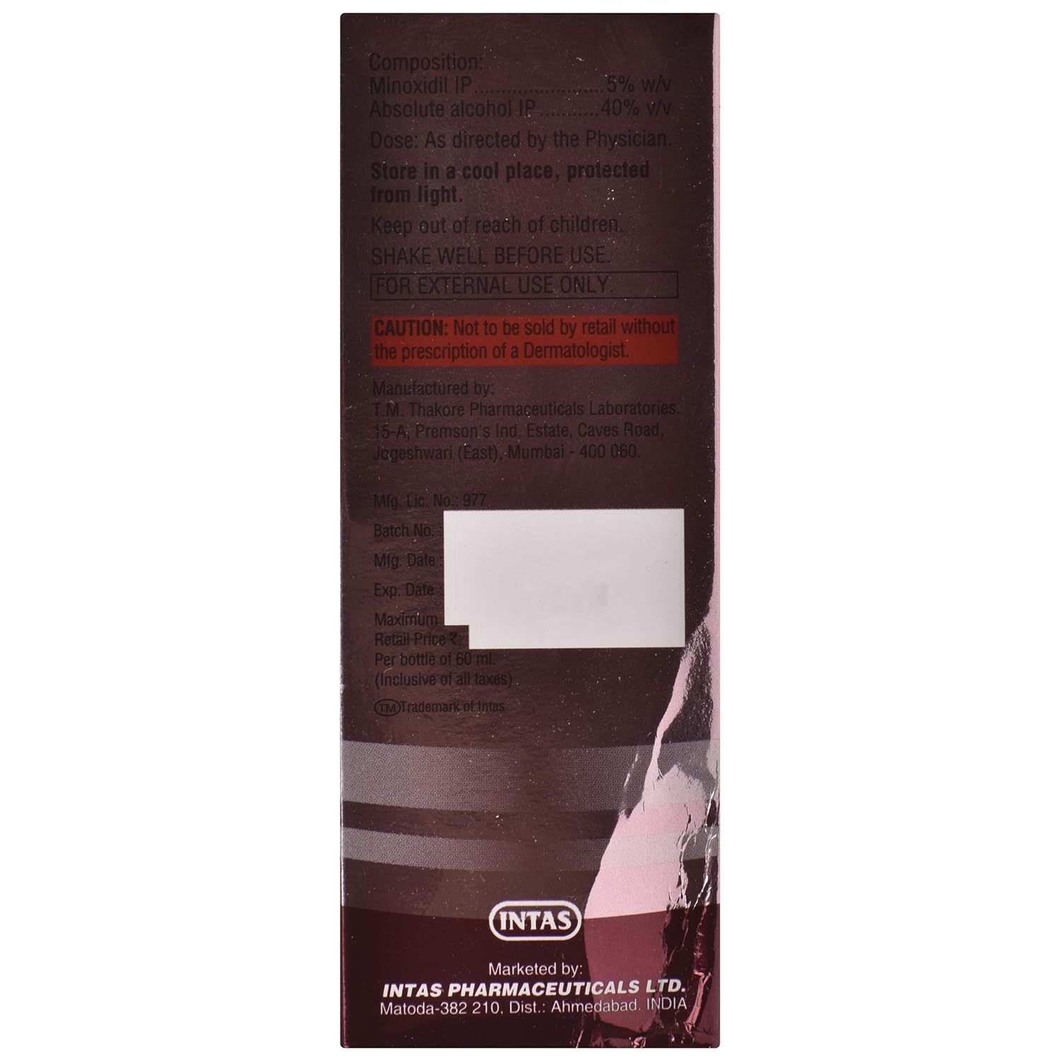 Morr 5% - Bottle of 60ml Solution with Minoxidil