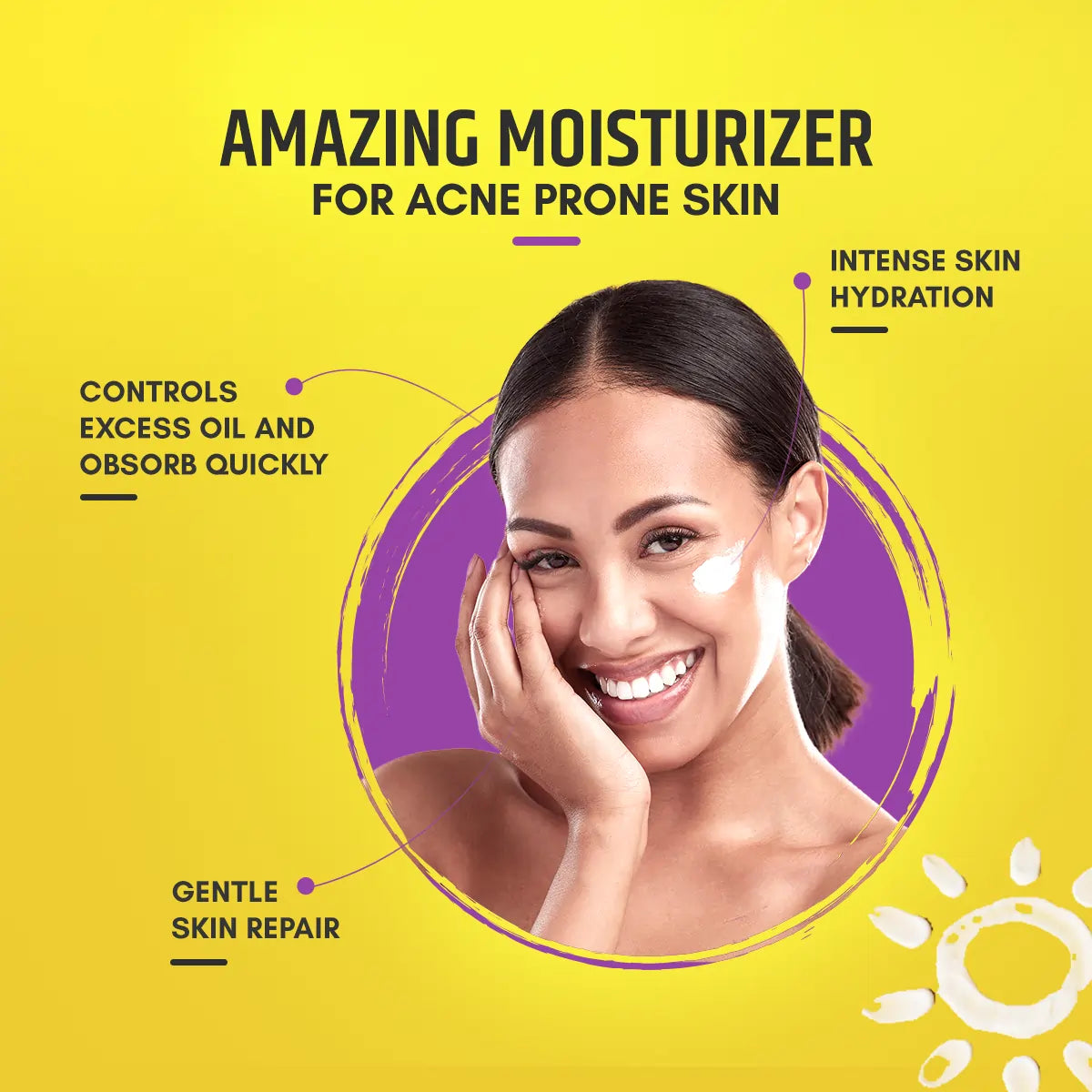 AcMist Face Moisturizing Cream Gel for Acne Prone & Oily Skin | Enriched with Vitamin E, Aloe Vera & Squalane | Oil-free, Non Comedogenic & Quick Absorbing Formulation | For All Skin Types