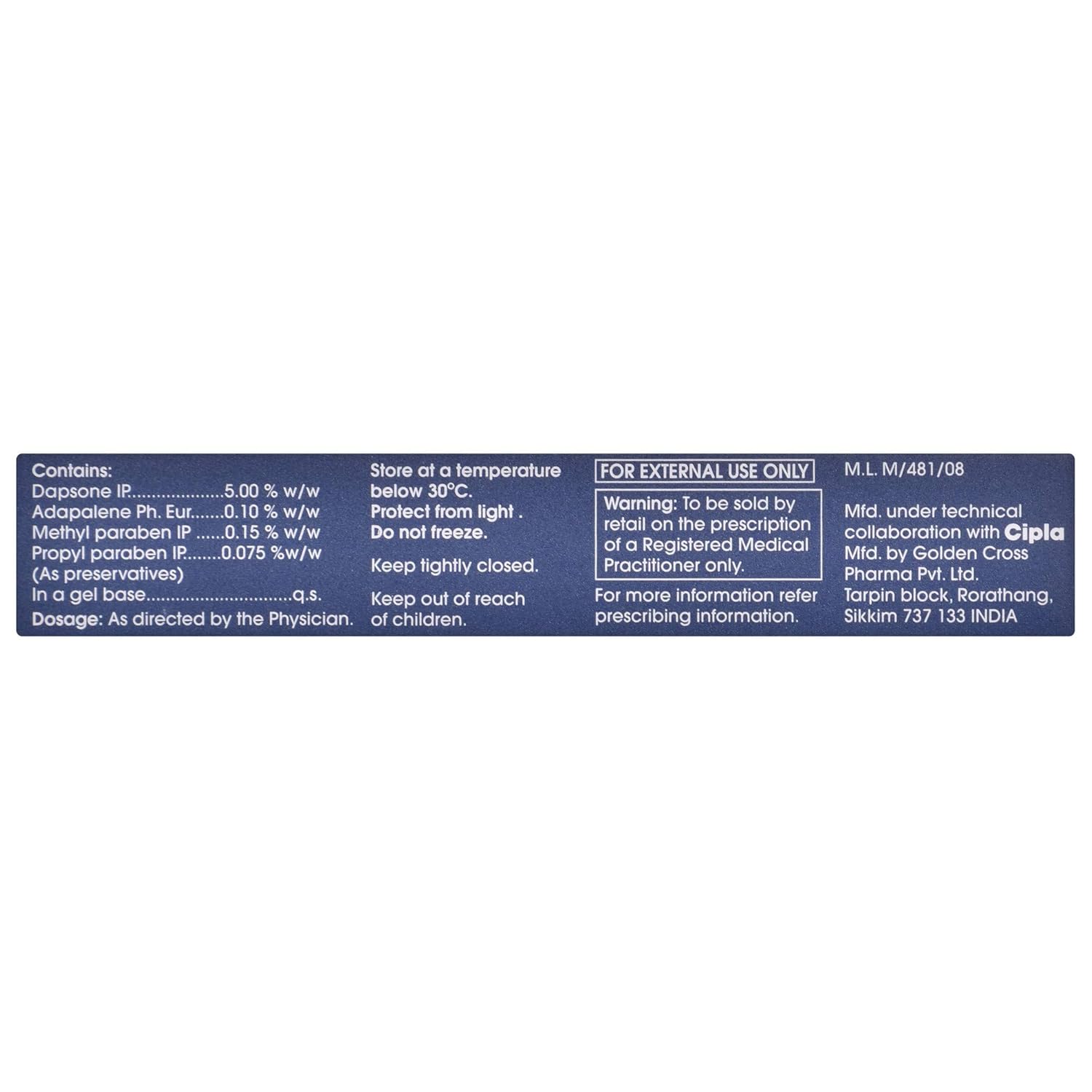 Acnedap Plus Gel - 15g Treats Severe Acne Reduces Inflammation Unclogs Pores