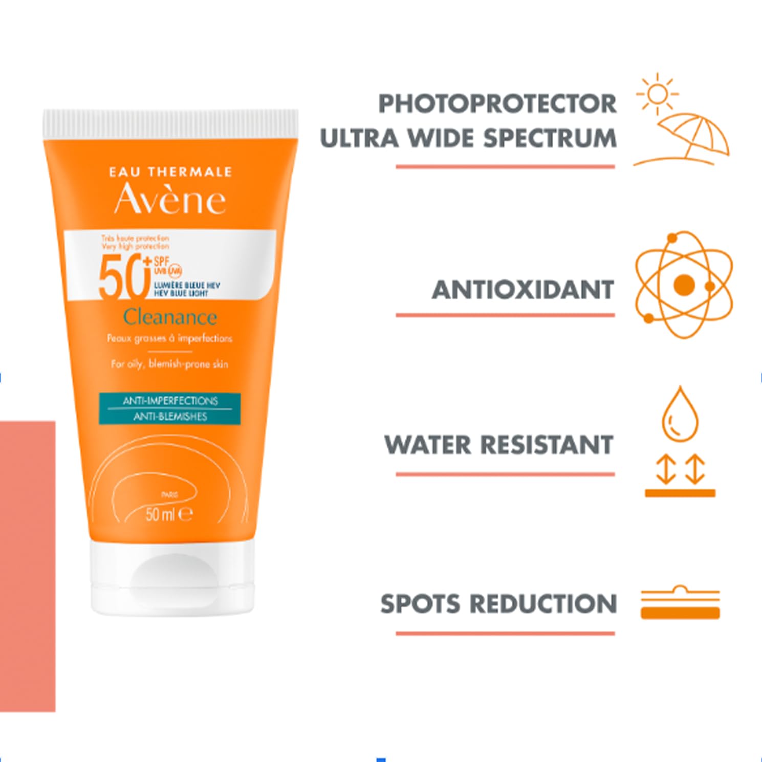 Avene Very High Protection SPF 50 Cleanance Sunscreen, 50 ml