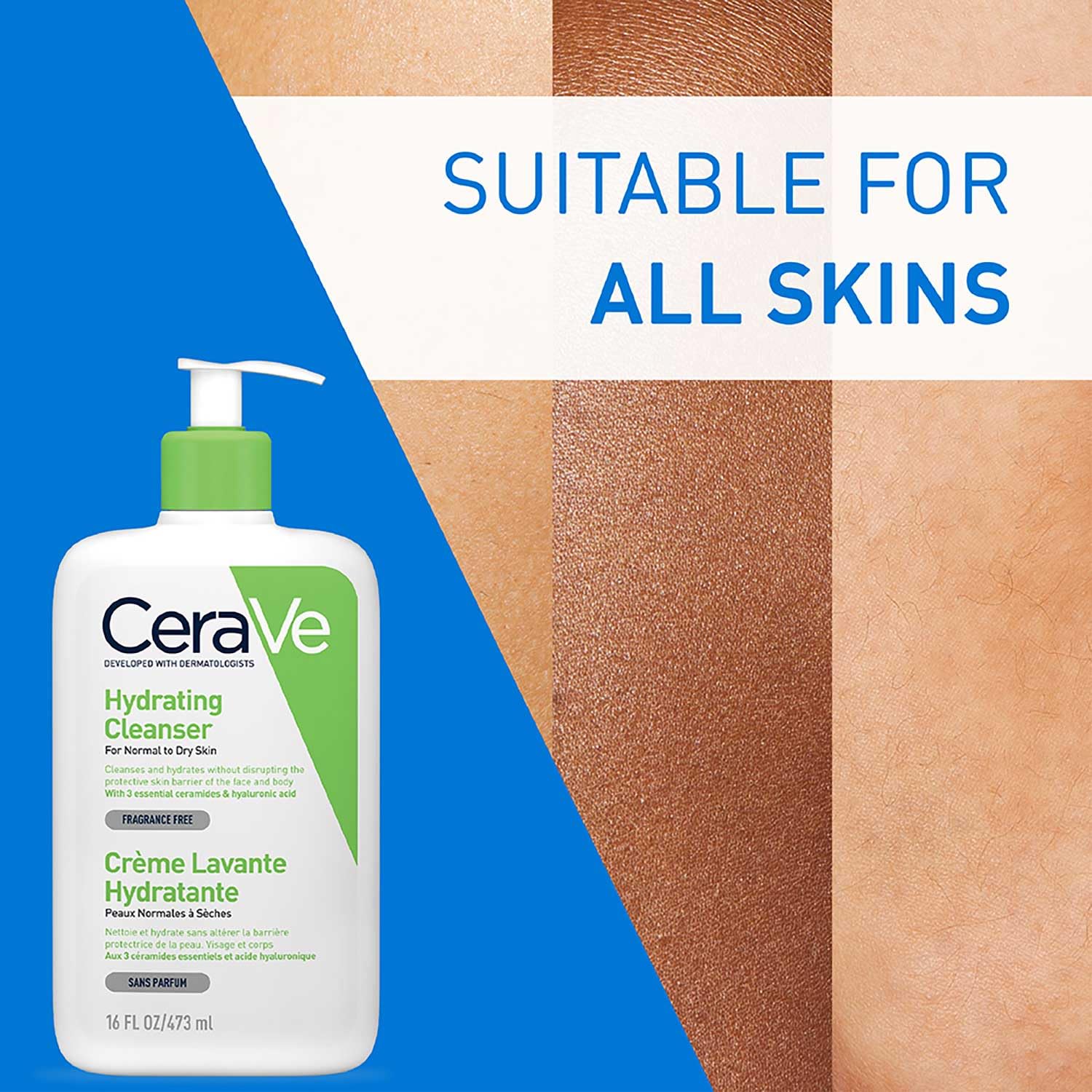 CeraVe Hydrating Cleanser For Normal To Dry Skin - Non-Foaming Face Wash with Hyaluronic Acid And Ceramides | Non-Comedogenic, Non-Irritating And Fragrance-Free Cleanser