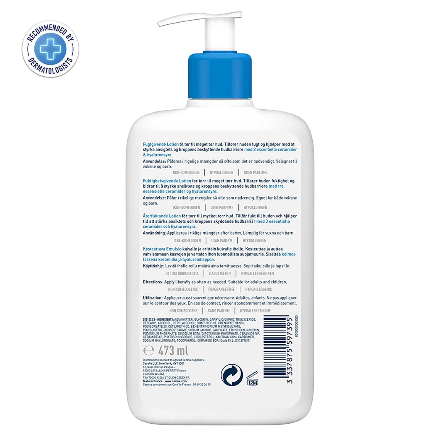 CeraVe Moisturizing Lotion For Dry Skin - Formulated With 3 Essential Ceramides And Hyaluronic Acid | Non-Comedogenic, Oil Free And Fragrance-Free Body Lotion