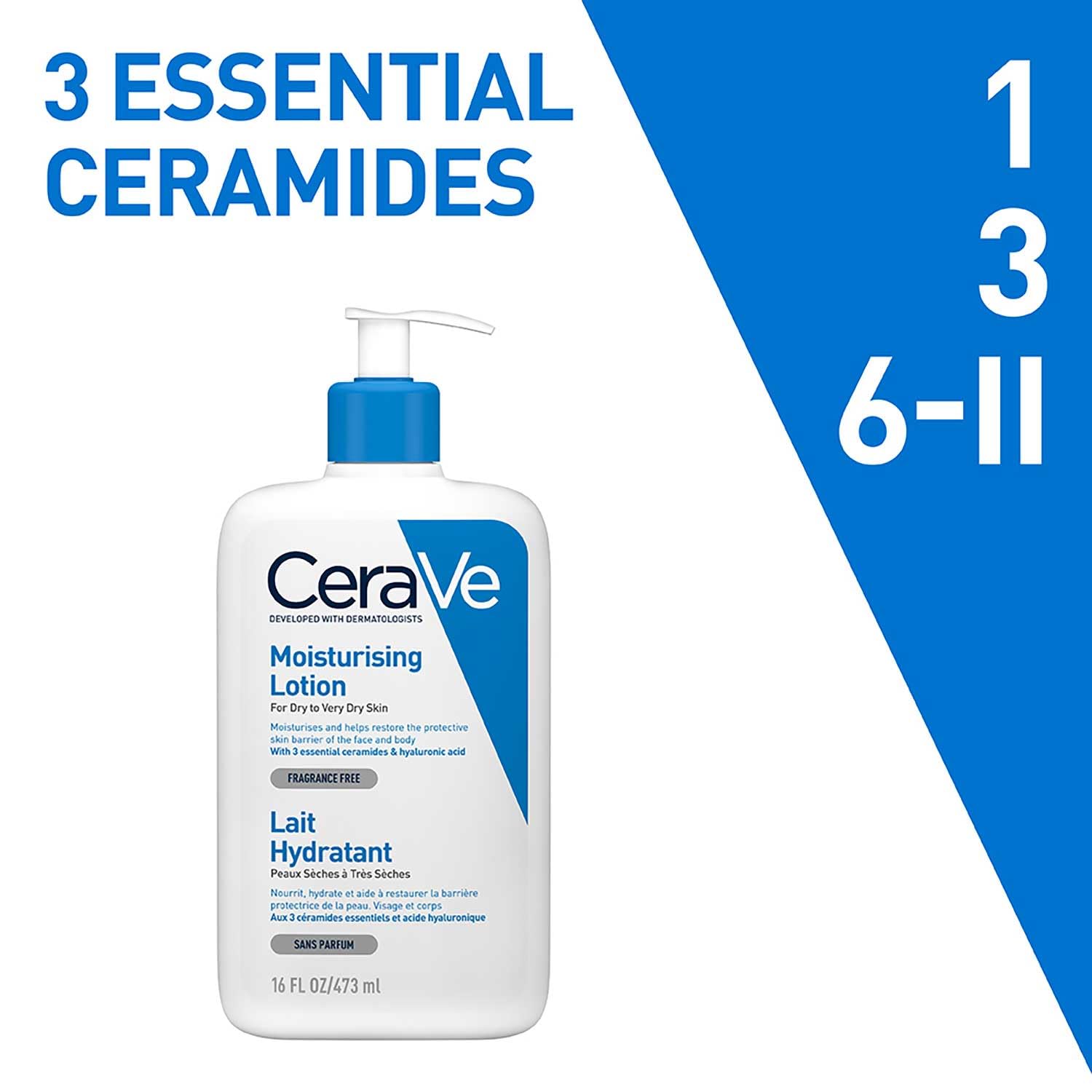 CeraVe Moisturizing Lotion For Dry Skin - Formulated With 3 Essential Ceramides And Hyaluronic Acid | Non-Comedogenic, Oil Free And Fragrance-Free Body Lotion