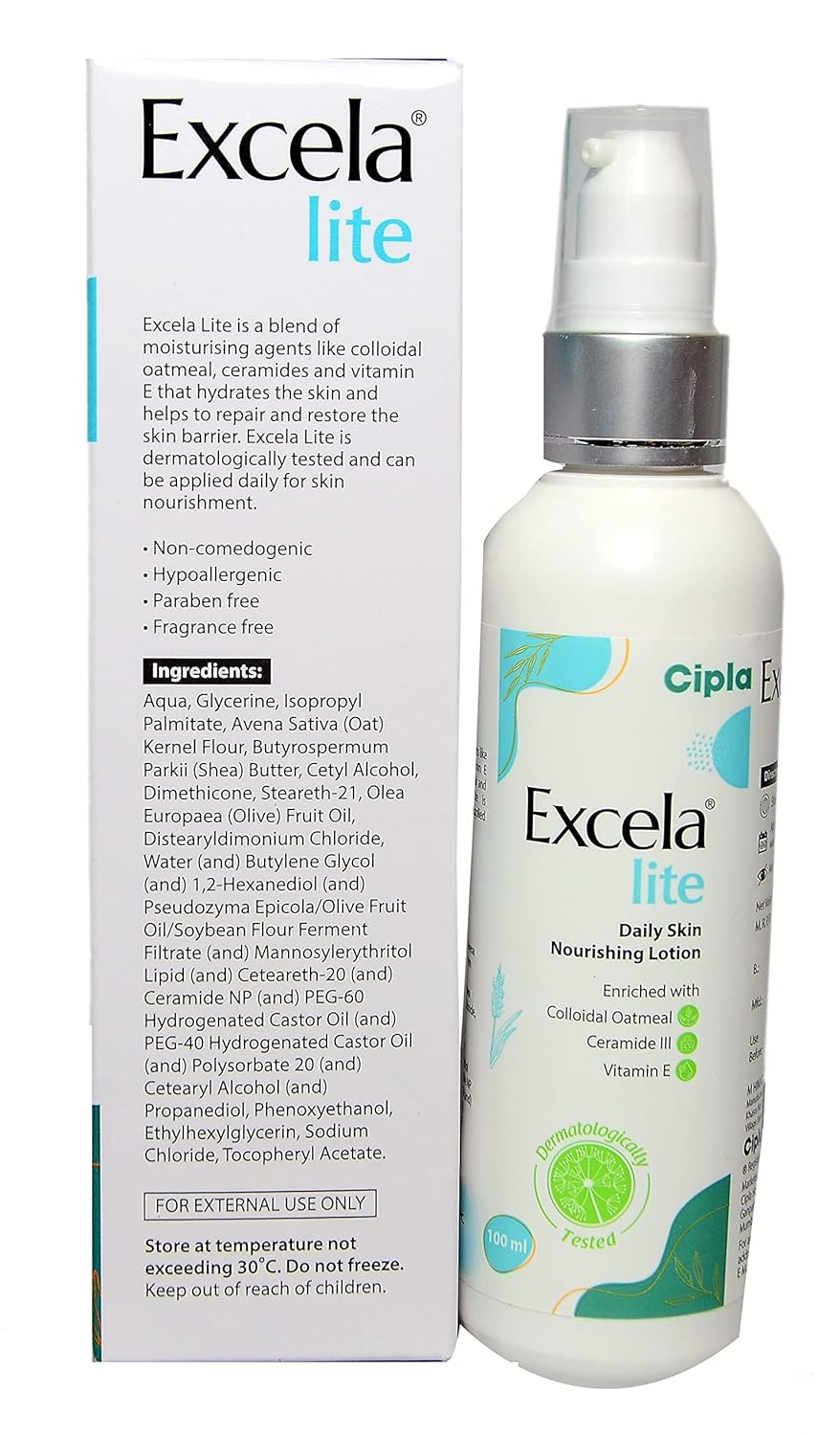 Excela Lite Daily Skin Nourishing Moisturizer Enrich with Ceramide And Vitamin E For Daily Use, 100g