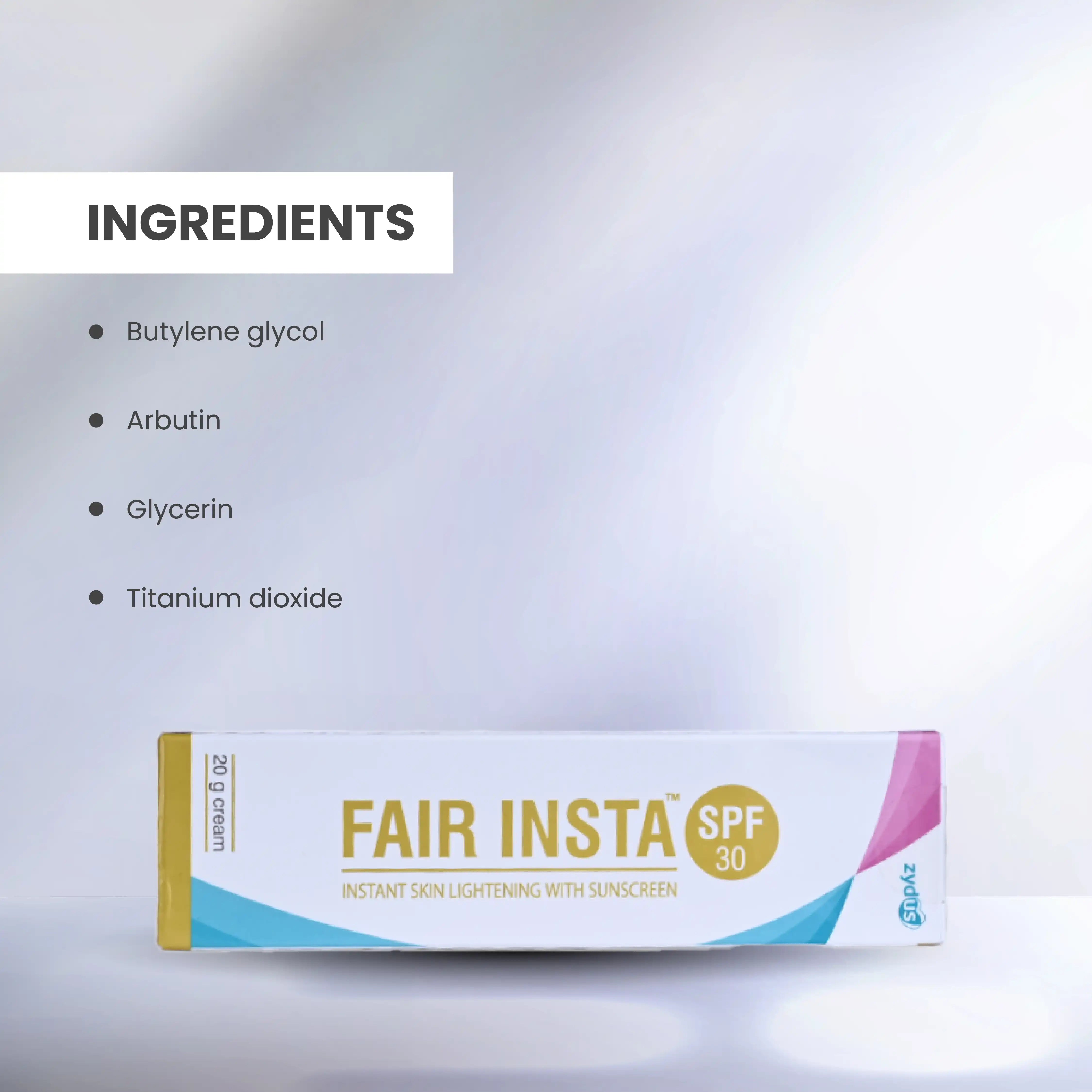 Fair Insta Instant Skin Lightening Cream With Sunscreen SPF 30, 20g