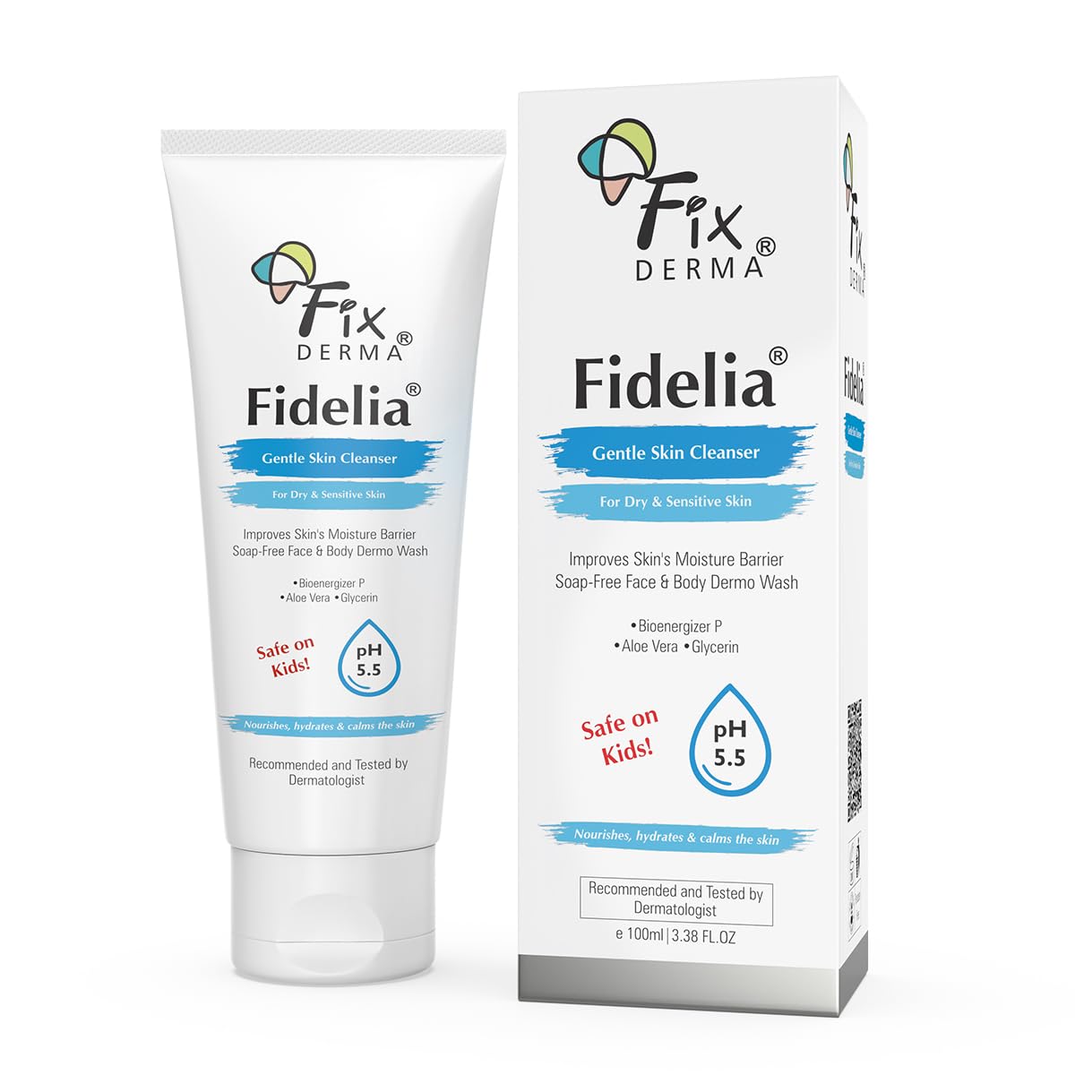 Fidelia Gentle Skin Cleanser | Face Wash for Women | Body Wash for Men | Face & Body Wash for Dry & Sensitive Skin | Soap Free Face & Body Wash