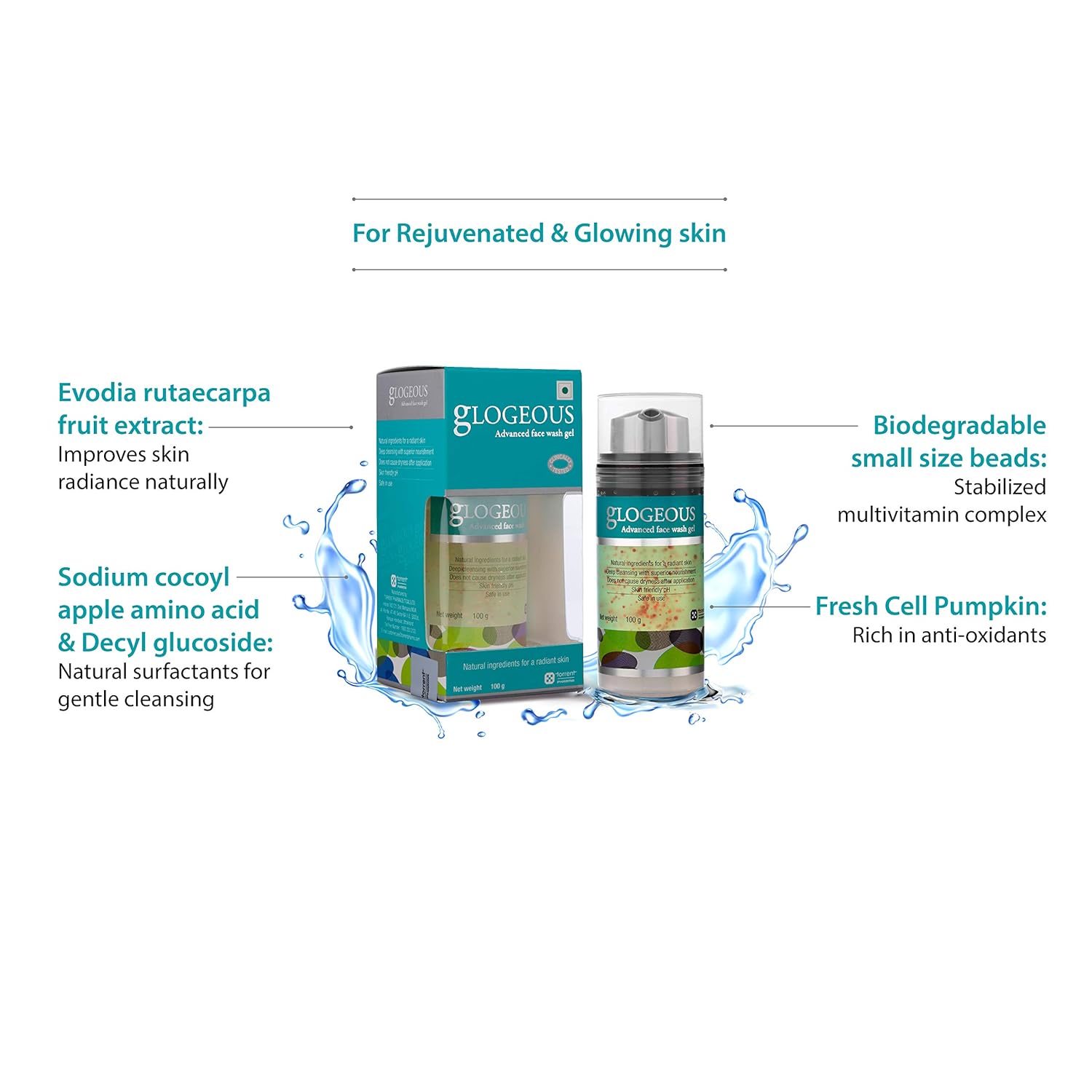 Glogeous Advanced Face Wash Gel, For Rejuvenated And Glowing Skin, 100g