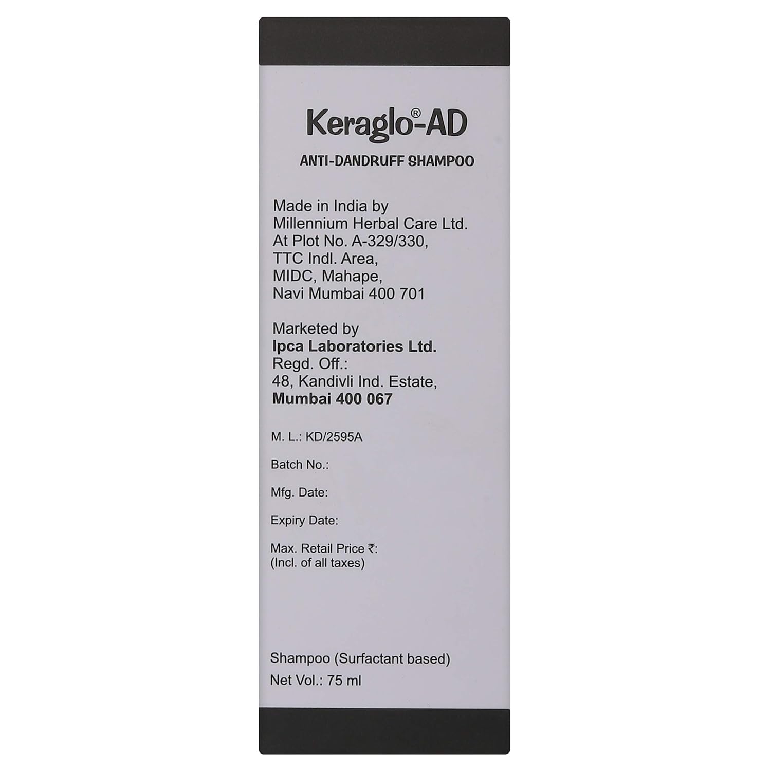 Keraglo-AD Shampoo, 75ml , Anti-Dandruff Shampoo with Ketoconazole