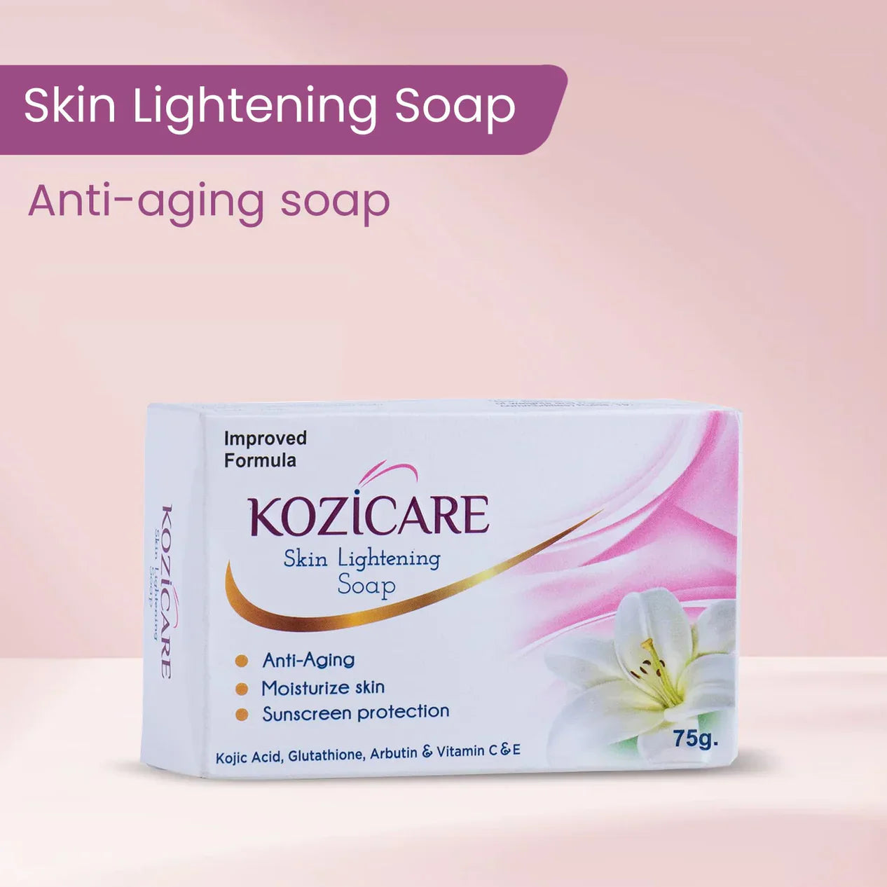 Kozicare Kojic Acid Soap Bar | Glutathione Soap | Soaps For Bath | Bath Soap Combo Offers | Anti Aging Properties & Glow | Bath Soap for Men & Women | Moisturize Skin & Excess Oil Control - Pack of 3