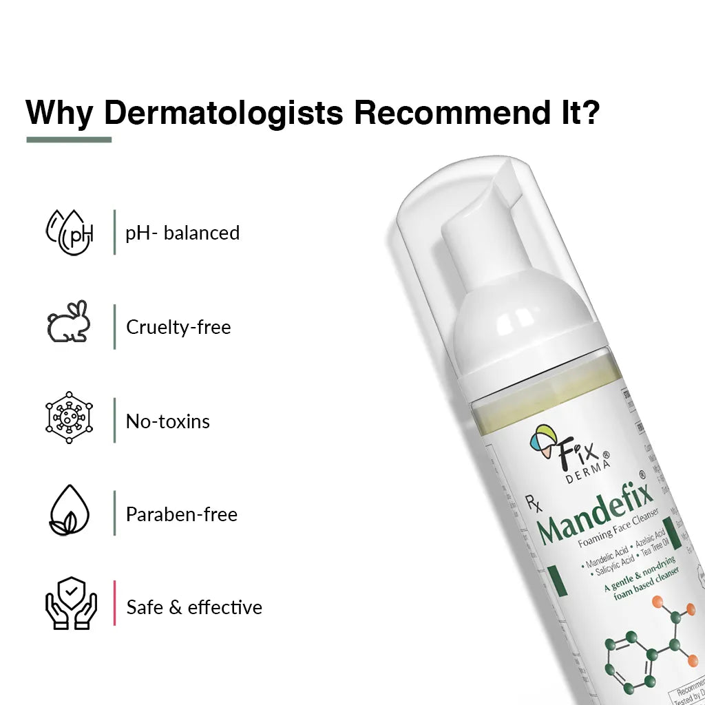 Mandefix Foaming Face Cleanser | A mild exfoliating cleanser for acne prone skin