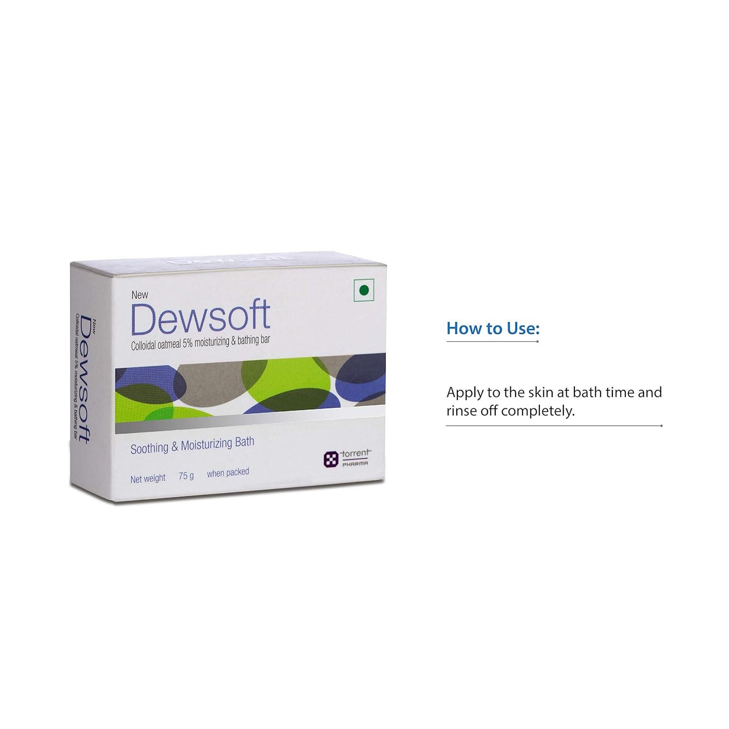 New Dewsoft Soap, Colloidal Oatmeal Based Moisturizing Soap, 75g (Pack of 3 )