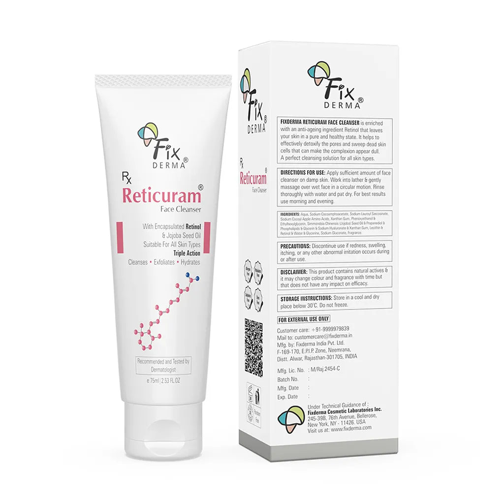 Reticuram Face Cleanser, 75g | Triple Action Formula to Cleanse + Exfoliate + Hydrate the Skin