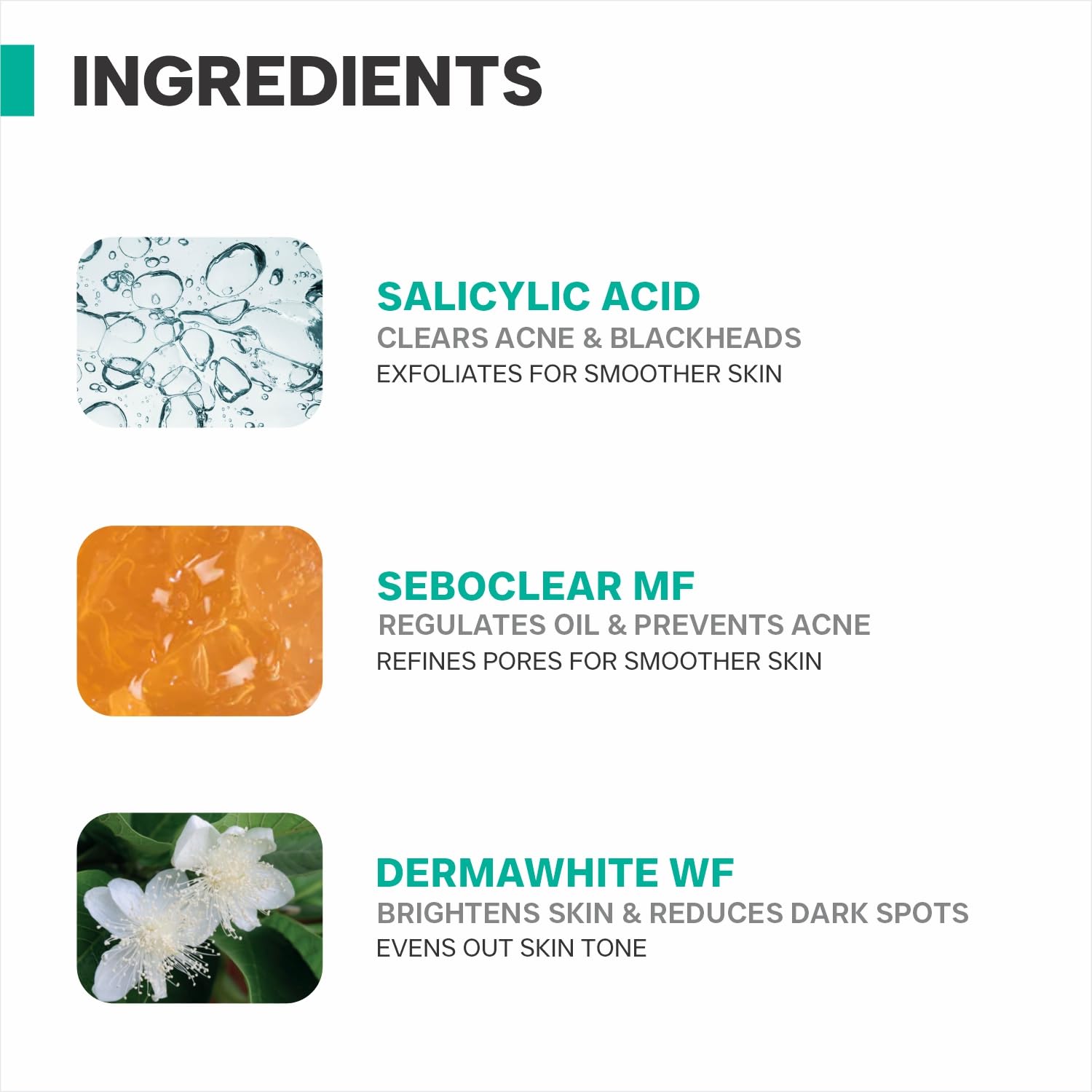 DERMATOUCH Salicylic Acid 2% Seboclear w/w 1% Face Serum | For Acne & Blackheads | Specially for Acne-prone & Oily Skin