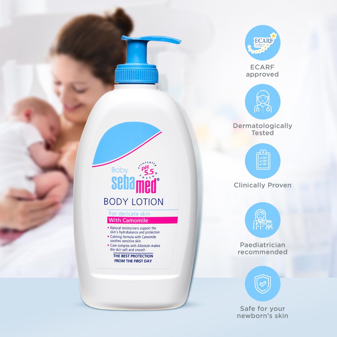 Sebamed Baby Body Lotion |Ph 5.5|Camomile & Allantoin| Dermatalogically tested| Sensitive skin
