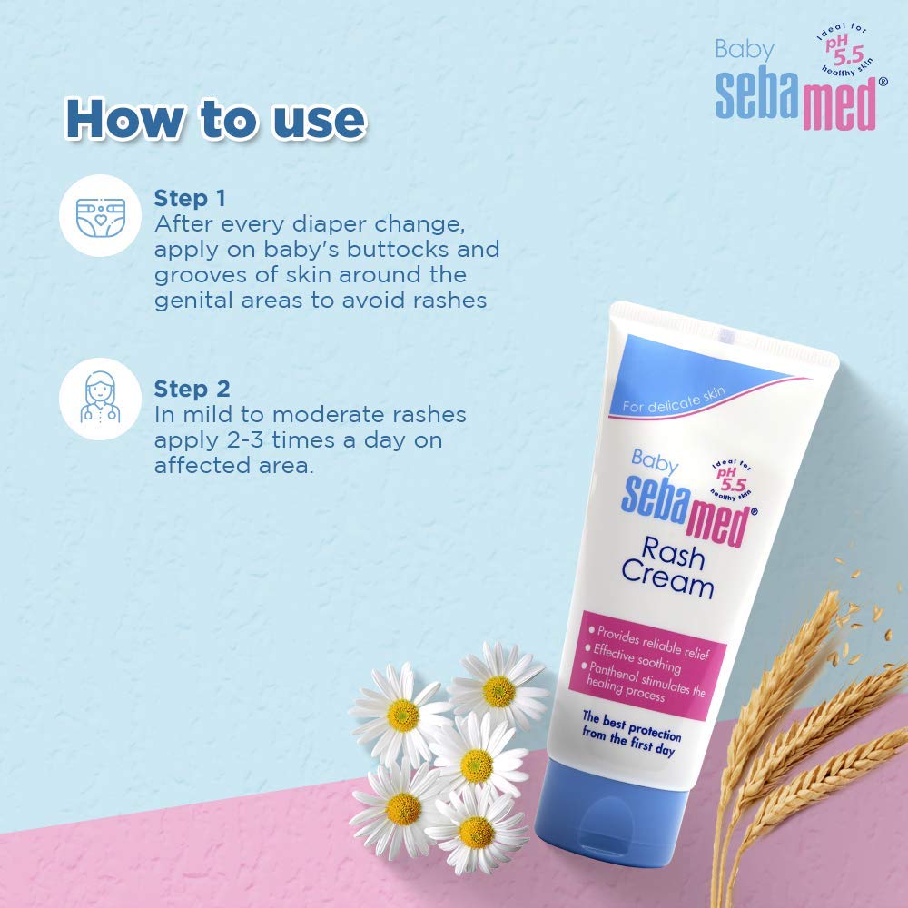 Sebamed Baby Rash Cream|pH 5.5|Ideal for Diaper Rashes| Faster rash healing |100 ml