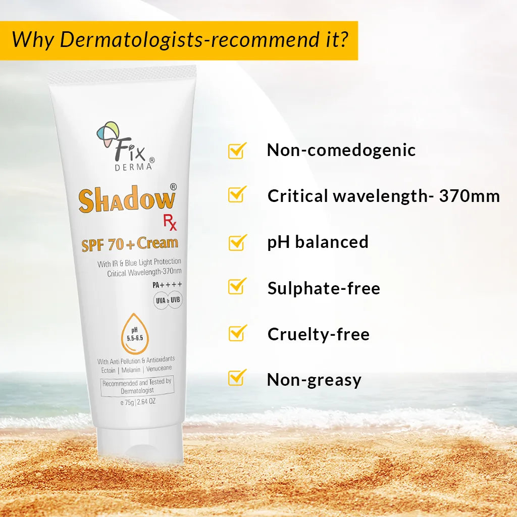 Shadow SPF 70+ Cream, 75g | Protects from Harmful UV, IR radiations and Blue Light