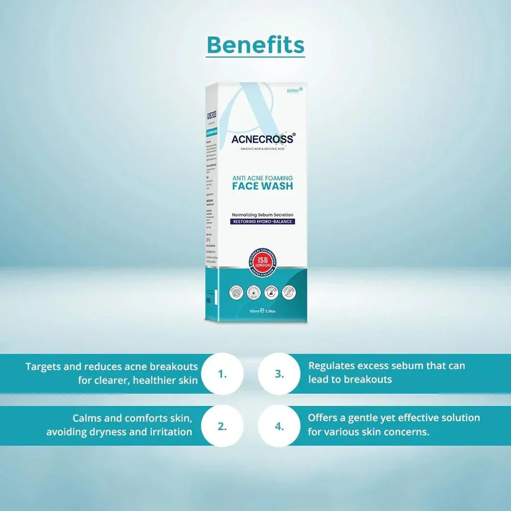 Acnecross Acne Foaming Face Wash, 100 ml