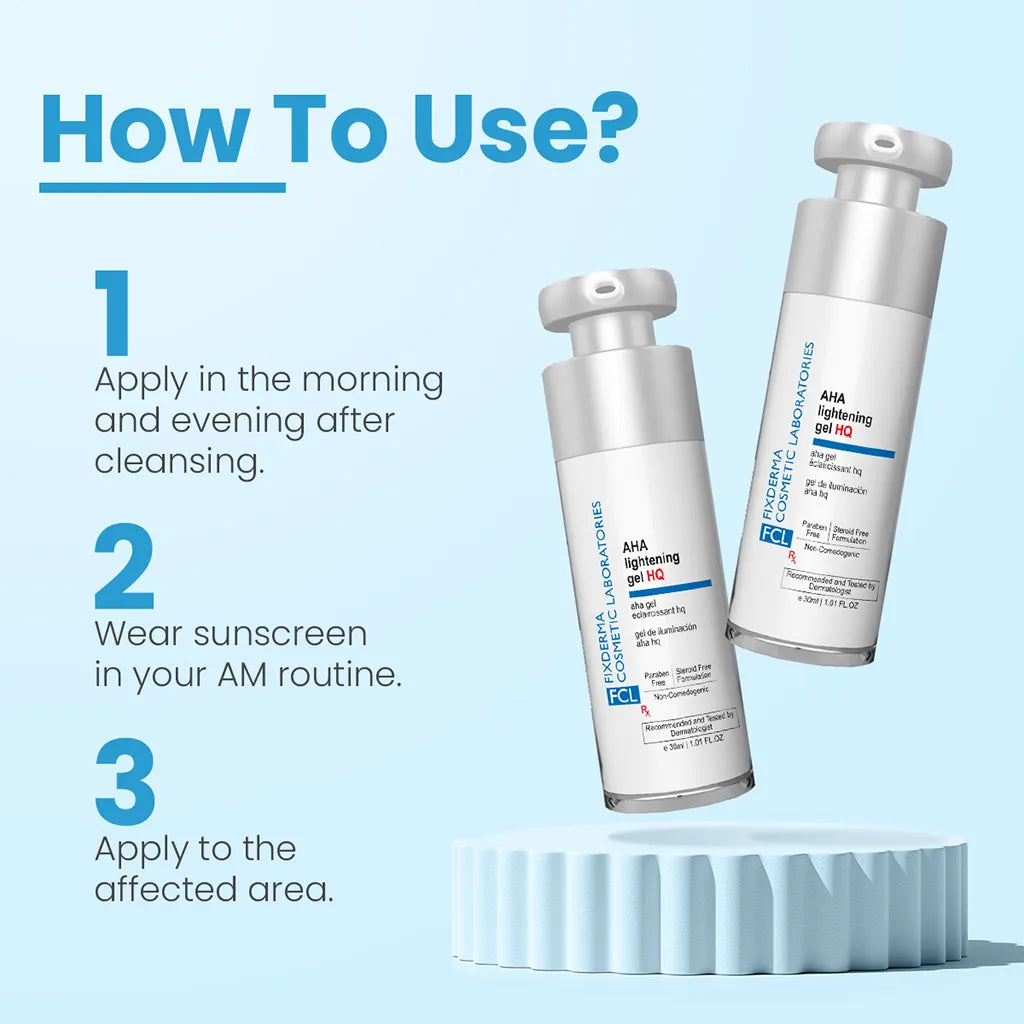 FCL AHA Lightening Gel HQ – Fast-Acting Skin Brightening Solution with Glycolic Acid & Alpha Arbutin