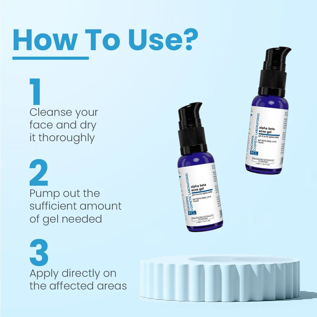 FCL Alpha Beta Acne Gel | 30 ml |  Salicylic & Glycolic Acid – Clears Breakouts & Unclogs Pores