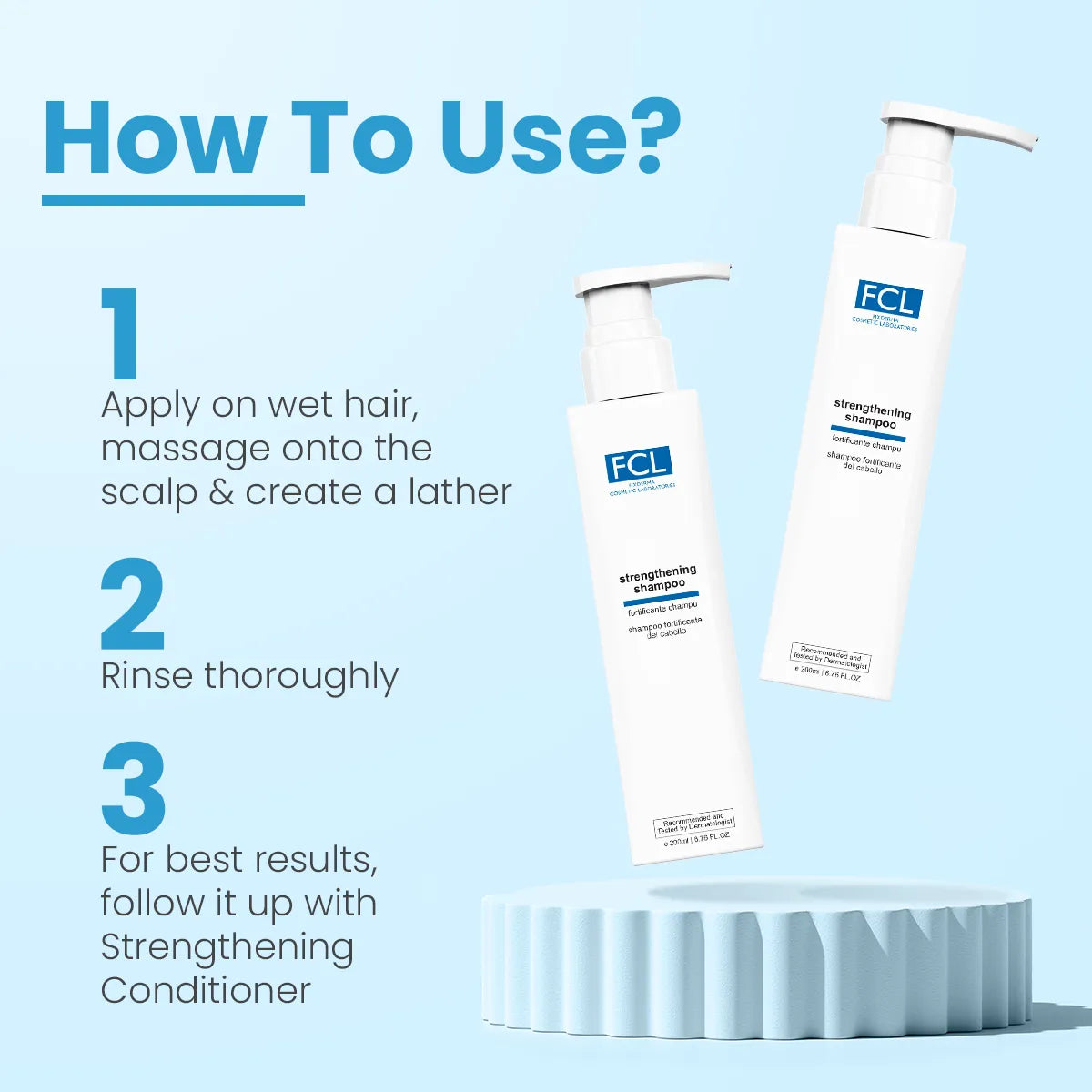 FCL Strengthening Shampoo, 200 ml | Dry and Damaged Hair with Shea Butter